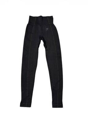Gymshark Black Ribbed High-Rise Seamless Leggings XS